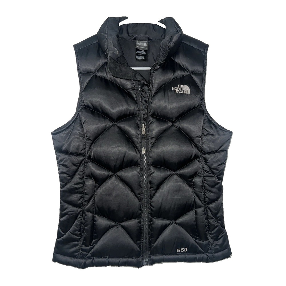 The North Face Black Aconcagua Girls 550 Goose Down Puffer Vest Full Zip (14-16)